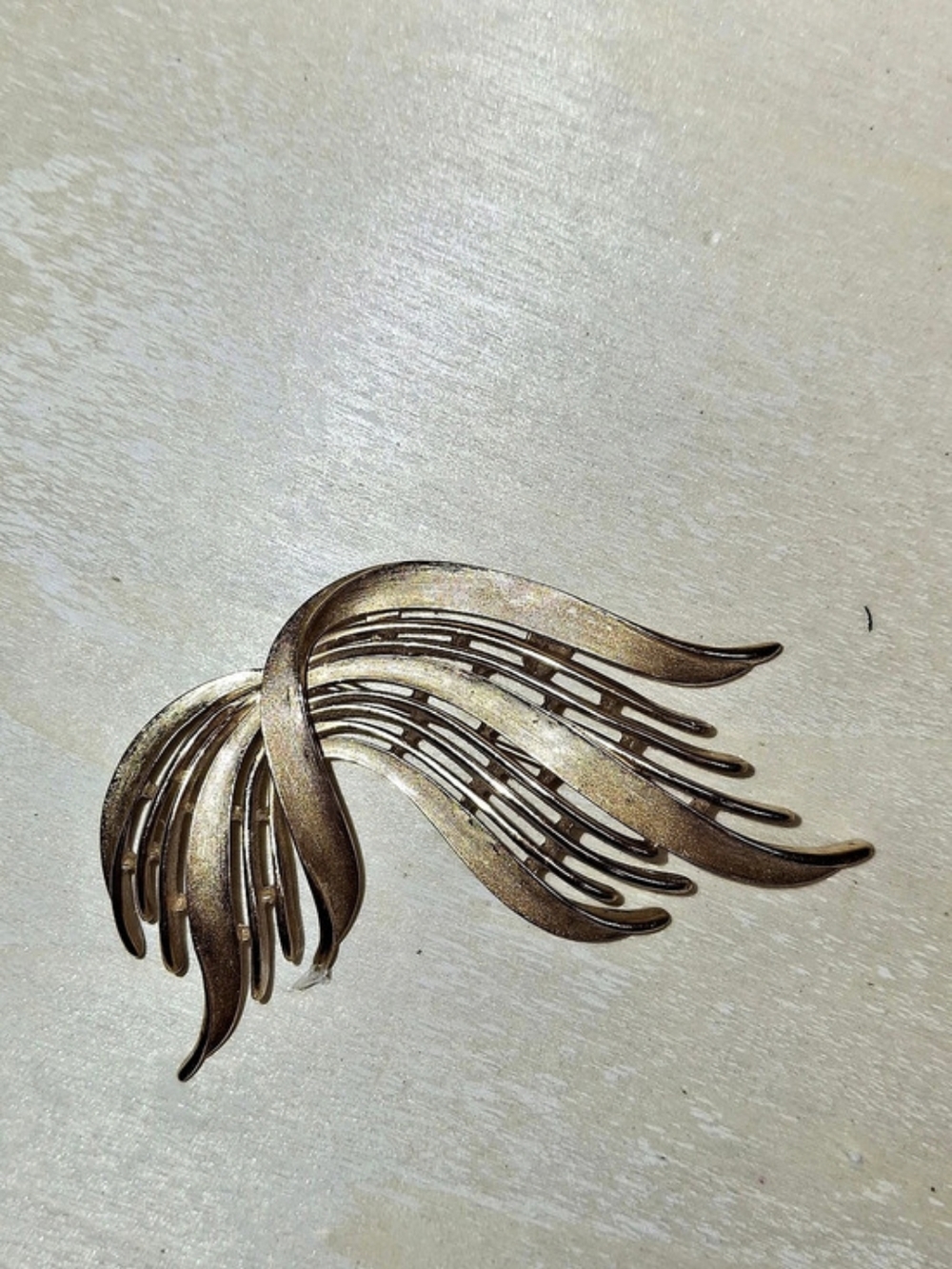 Trifari Vintage Gold-Tone Leaf Brooch